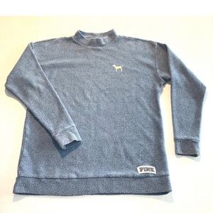 Victoria's Secret PINK Mock Neck‎ Pullover Terry Cloth Sweatshirt Women’s Size S